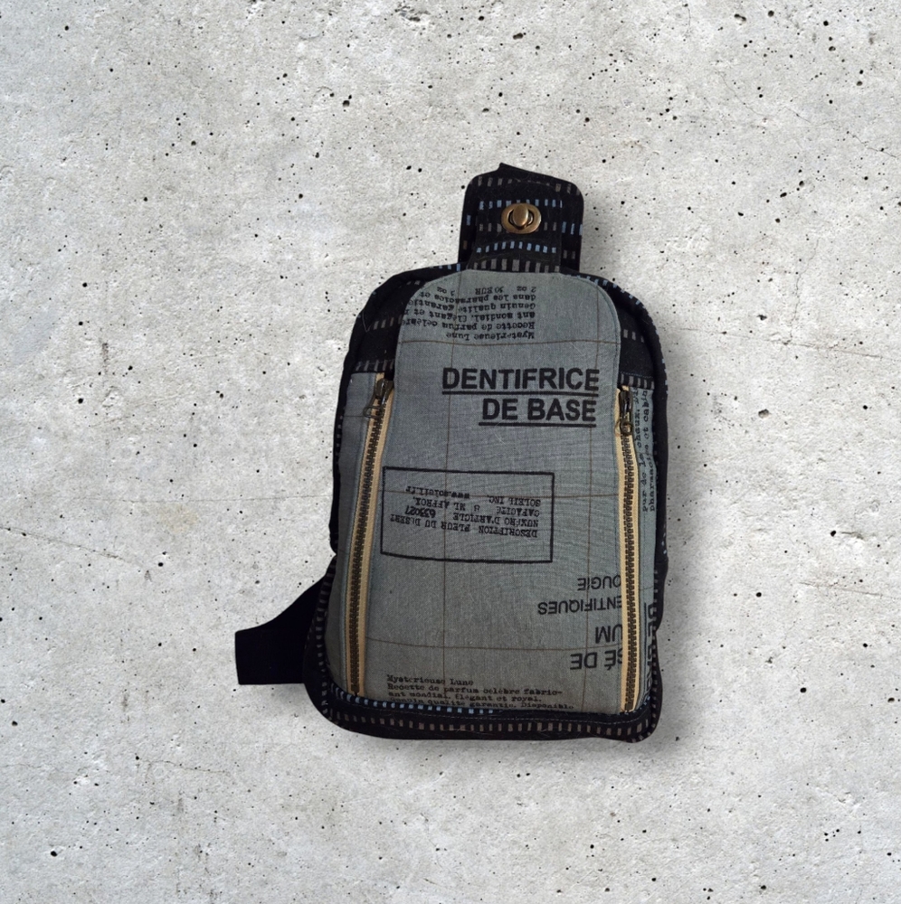 CLEARANCE 100% Handmade Stylish Black and Gray Backpack Sling Bag